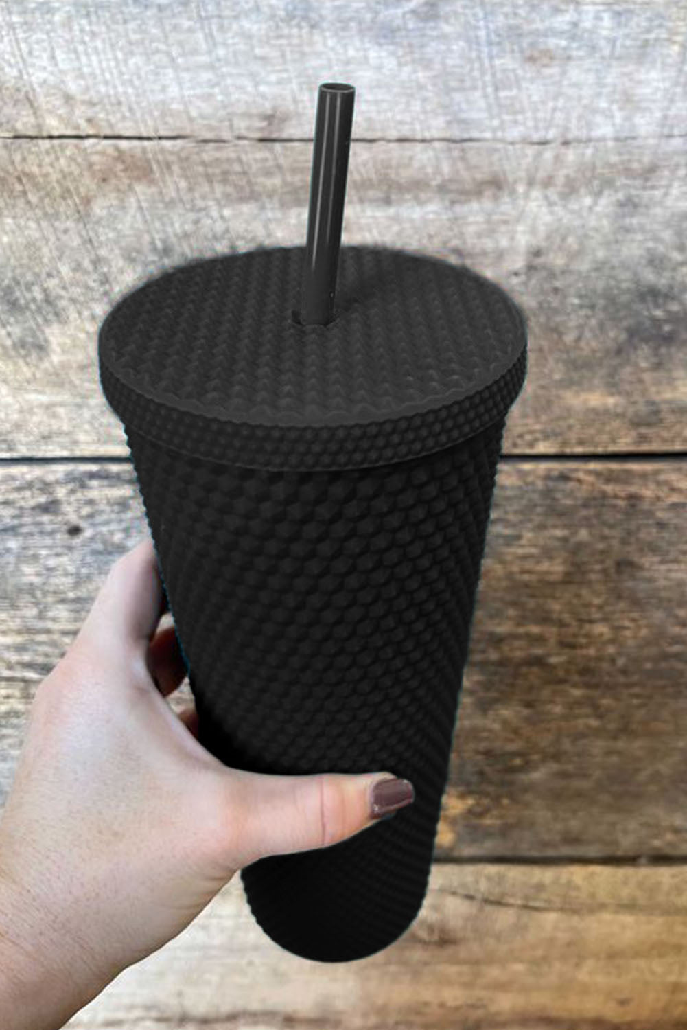 Vaso de plástico mate reutilizable de color rosa
