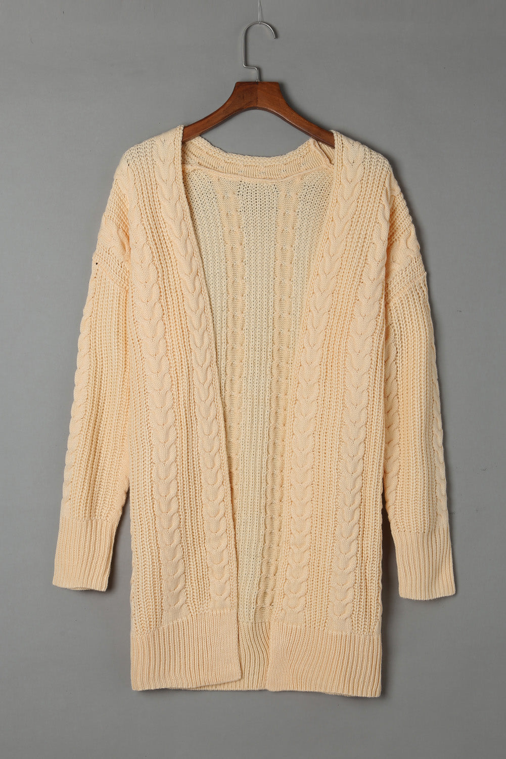 Orange Chunky Knit Open Front Cardigan