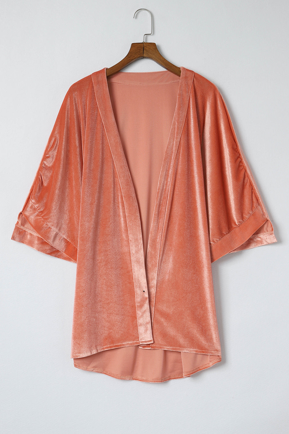 Pink Retro Velvet Wide Sleeves Cardigan