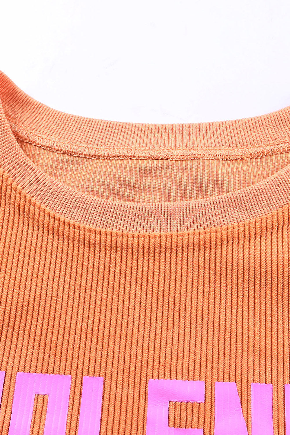 Orange THANKFUL Ribbed Corded Oversized Sweatshirt