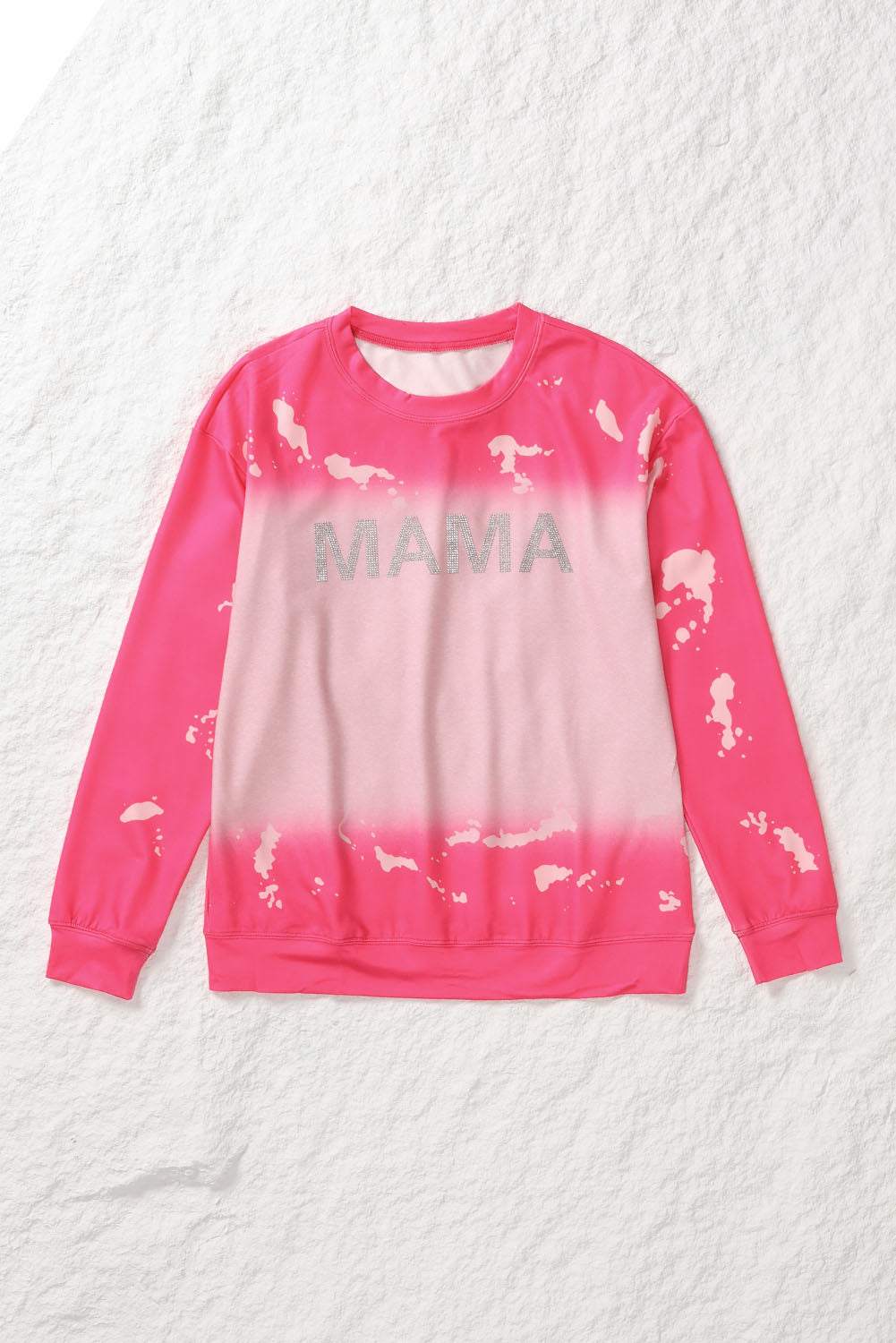 Pink Mama Pullover mit Batikmuster und Strass-Buchstabengrafik