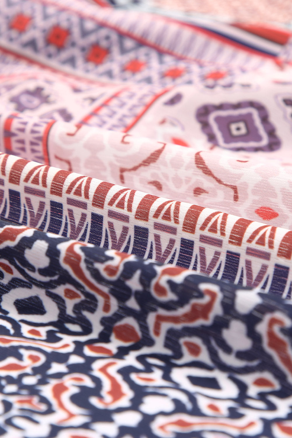 Kimono abierto con estampado geométrico rosa