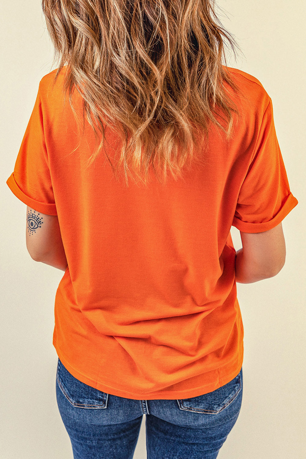 Orange Leopard Pumpkin Graphic Daily Fashion Tee