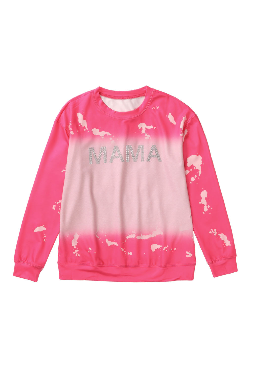 Pink Mama Pullover mit Batikmuster und Strass-Buchstabengrafik