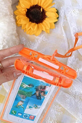 Orange Casual Waterproof Phone Pouch Cellphone PVC Bag