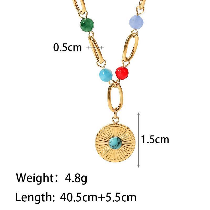 Women's Disc Set Turquoise Necklace