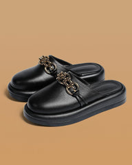 Women's Casual Soft Chic Chain Flat Slippers