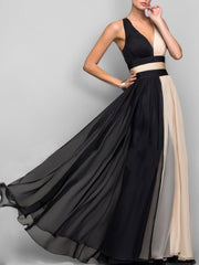Sleeveless Colorblock High Waist Queen Dress
