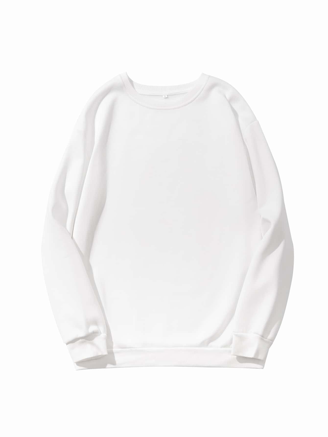 Solid Drop Shoulder Sweatshirt