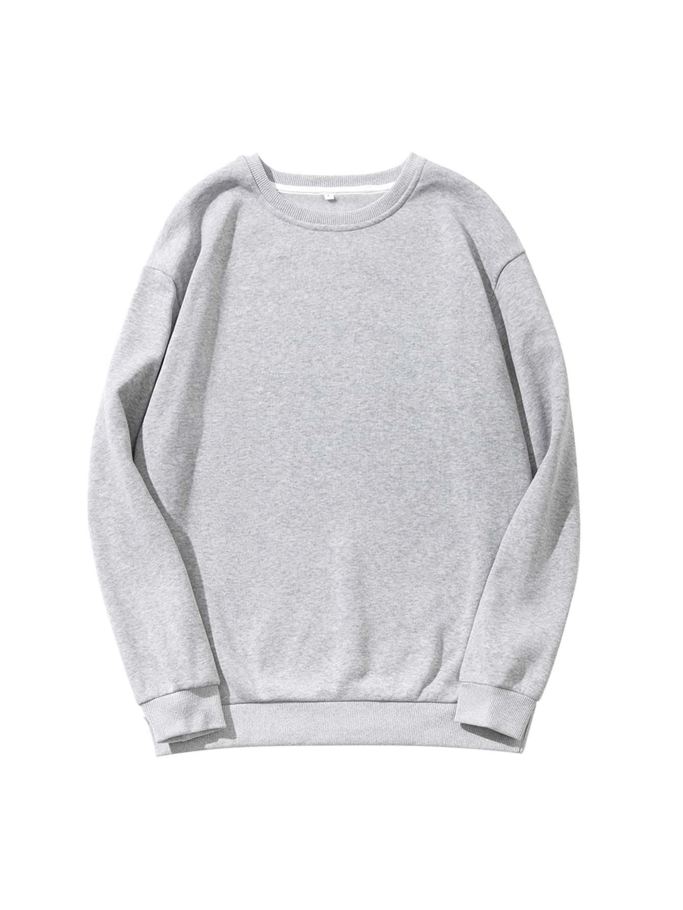 Solid Drop Shoulder Sweatshirt