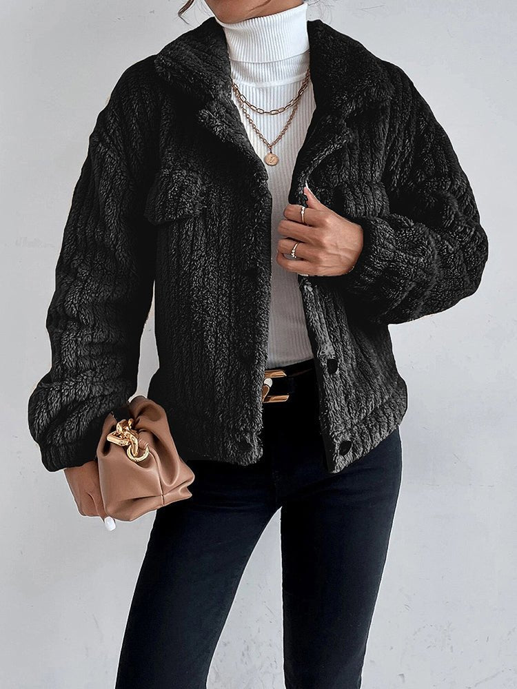 Casual Lapel Plush Thickened Coat