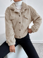 Casual Lapel Plush Thickened Coat