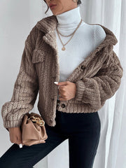 Casual Lapel Plush Thickened Coat