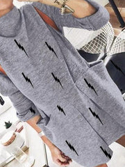 Fashion Loose High Collar Printed Mini Dress