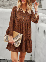 Temperament Commuter Leopard Sexy Mini Dress