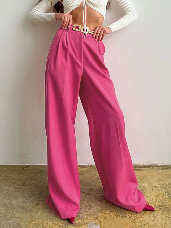 Straight High Waist Floor Dragging Casual Wide Leg Pants