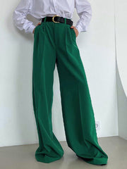 Straight High Waist Floor Dragging Casual Wide Leg Pants